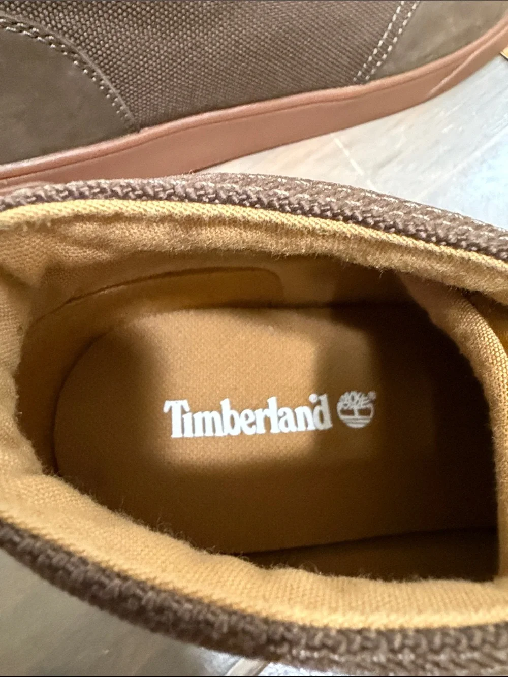 Timberland Brown Canvas and Suede Chukka Boots with Cream Laces